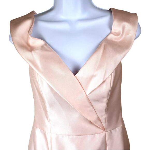 Alfred Sung Baby Pink Ball Gown/Prom Dress Front Leg Slit 14 - Picture 6 of 10